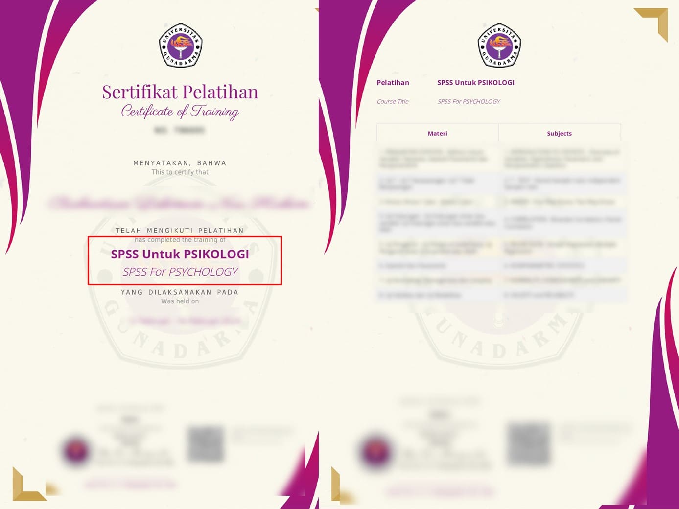 Contoh sertifikat SPSS Contoh sertifikat SPSS